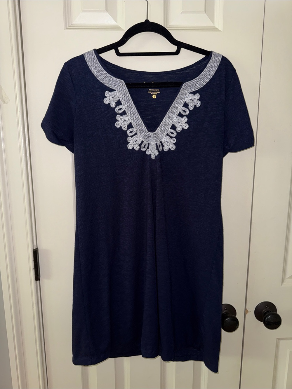 Lilly Pulitzer Short Sleeve T-shirt Dress with Embroidered V-Neck